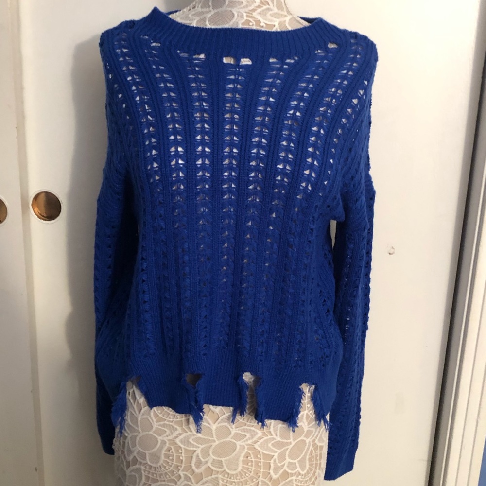 Cerulean blue knit sweater